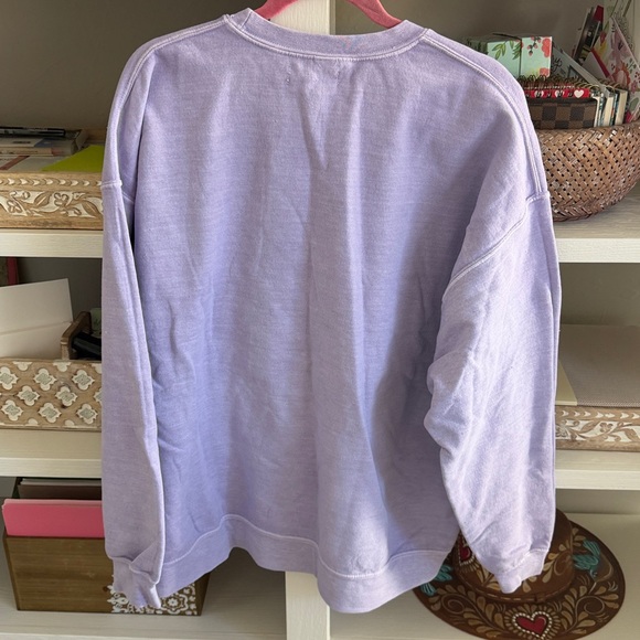 NWT Anthropologie Lavender Monte Carlo Graphic Crewneck Sweater. Size Large. - Picture 4 of 4